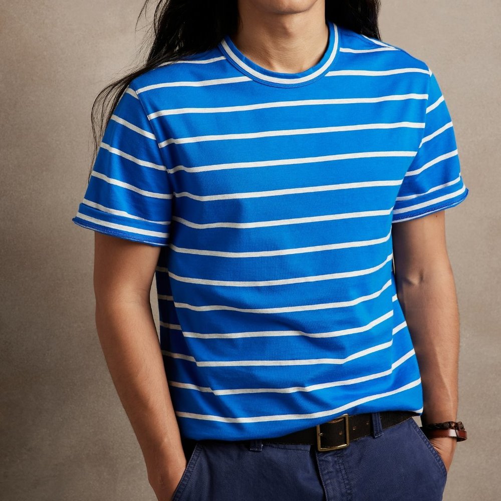 Banana Republic Authentic Supima Striped Tee in Boat Blue